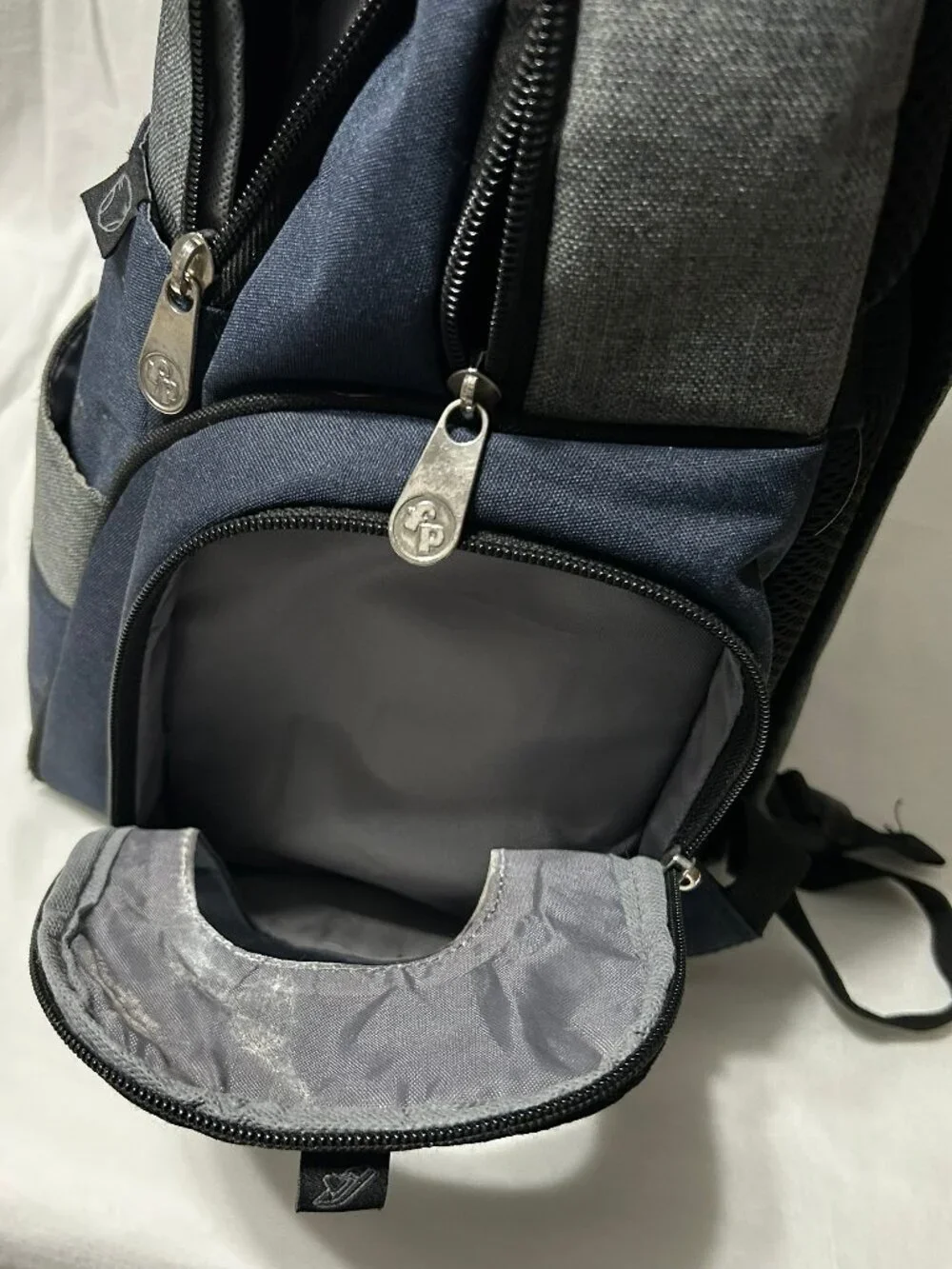 Fisher-Price Diaper Backpack Bag Lots of Pockets Blue and Gray